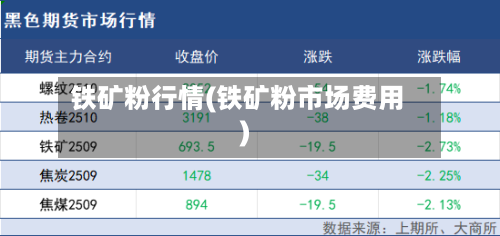 铁矿粉行情(铁矿粉市场费用)