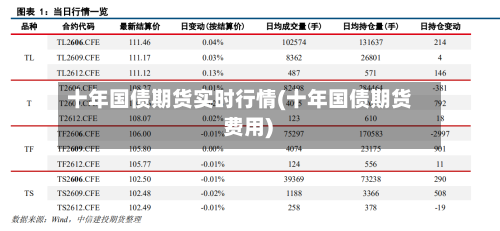 十年国债期货实时行情(十年国债期货 费用)