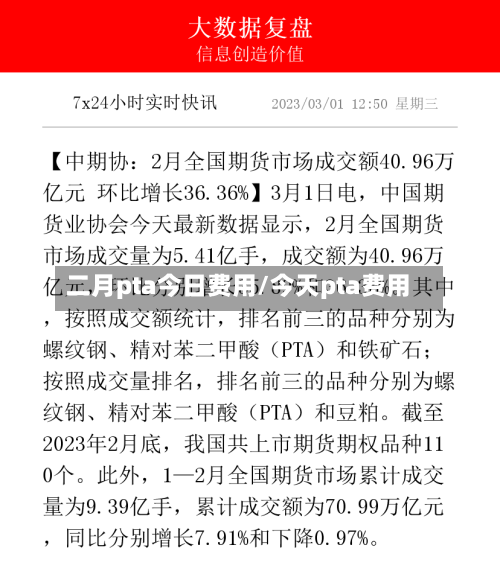 二月pta今日费用/今天pta费用