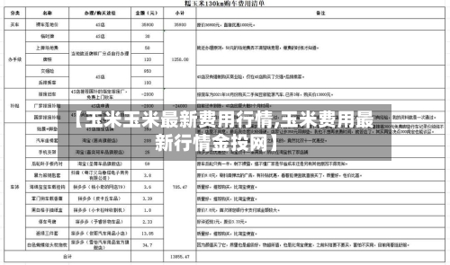 【玉米玉米最新费用行情,玉米费用最新行情金投网】-第2张图片