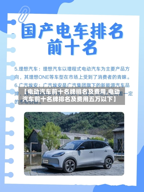 【电动汽车前十名牌排名及费用,电动汽车前十名牌排名及费用五万以下】