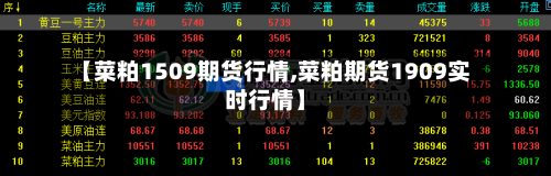 【菜粕1509期货行情,菜粕期货1909实时行情】