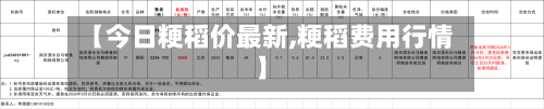 【今日粳稻价最新,粳稻费用行情】-第2张图片