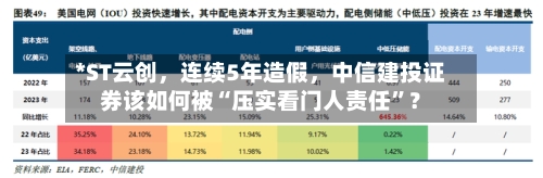 *ST云创	，连续5年造假，中信建投证券该如何被“压实看门人责任”？-第2张图片