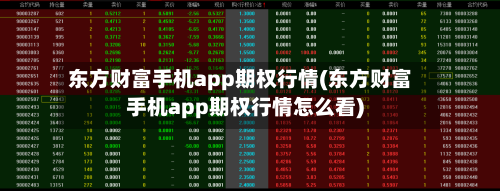 东方财富手机app期权行情(东方财富手机app期权行情怎么看)