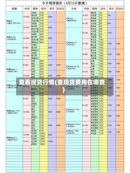 查看现货行情(查现货费用在哪查)