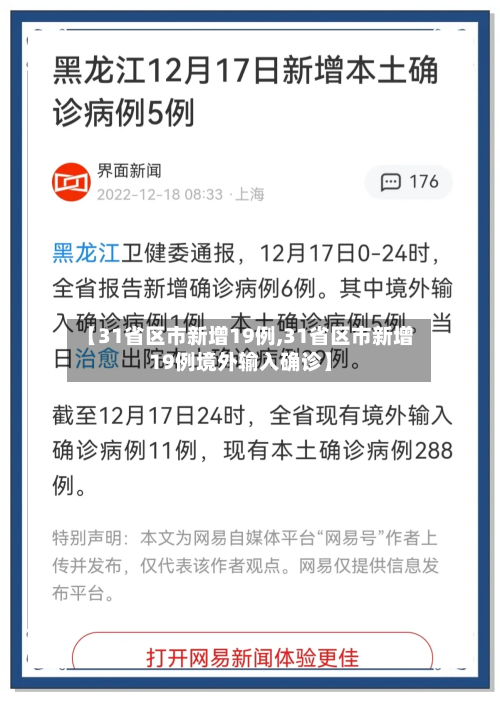 【31省区市新增19例,31省区市新增19例境外输入确诊】