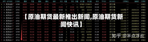 【原油期货最新推出新闻,原油期货新闻快讯】