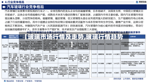 【玻璃市场行情及走势,玻璃行情趋势】