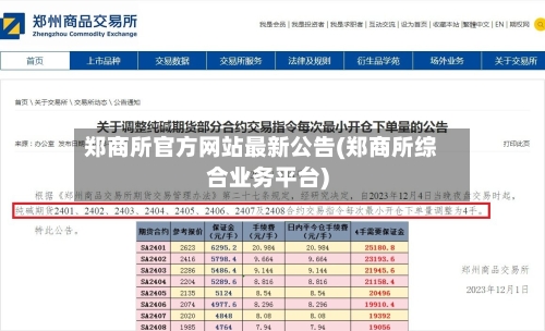 郑商所官方网站最新公告(郑商所综合业务平台)