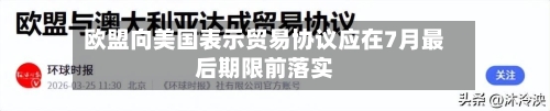 欧盟向美国表示贸易协议应在7月最后期限前落实-第2张图片