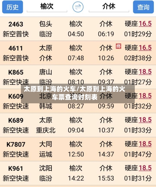 太原到上海的火车/太原到上海的火车票查询时刻表-第3张图片
