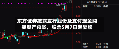东方证券披露发行股份及支付现金购买资产预案，股票5月7日起复牌-第2张图片