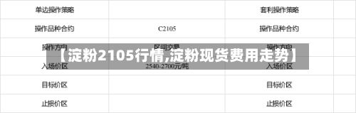 【淀粉2105行情,淀粉现货费用走势】