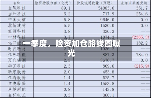 一季度，险资加仓路线图曝光