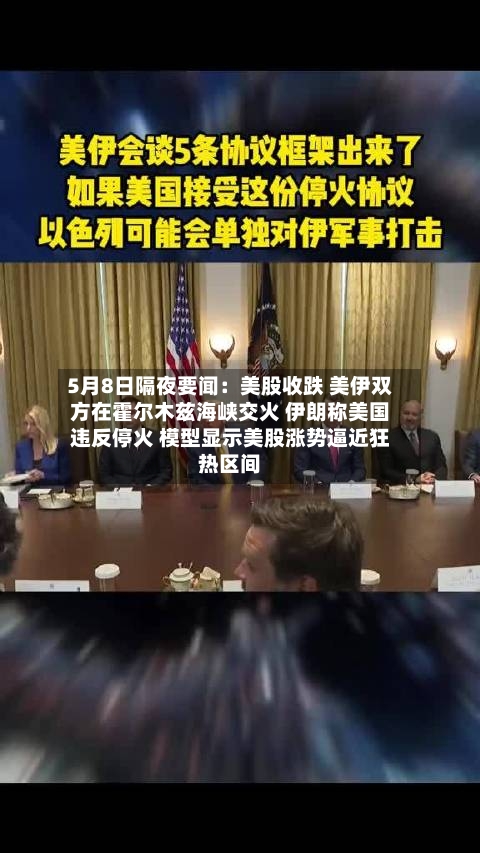 5月8日隔夜要闻：美股收跌 美伊双方在霍尔木兹海峡交火 伊朗称美国违反停火 模型显示美股涨势逼近狂热区间