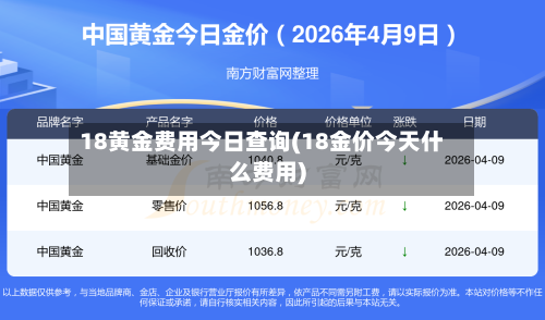 18黄金费用今日查询(18金价今天什么费用)-第3张图片