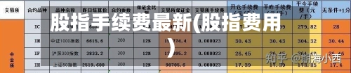 股指手续费最新(股指费用)
