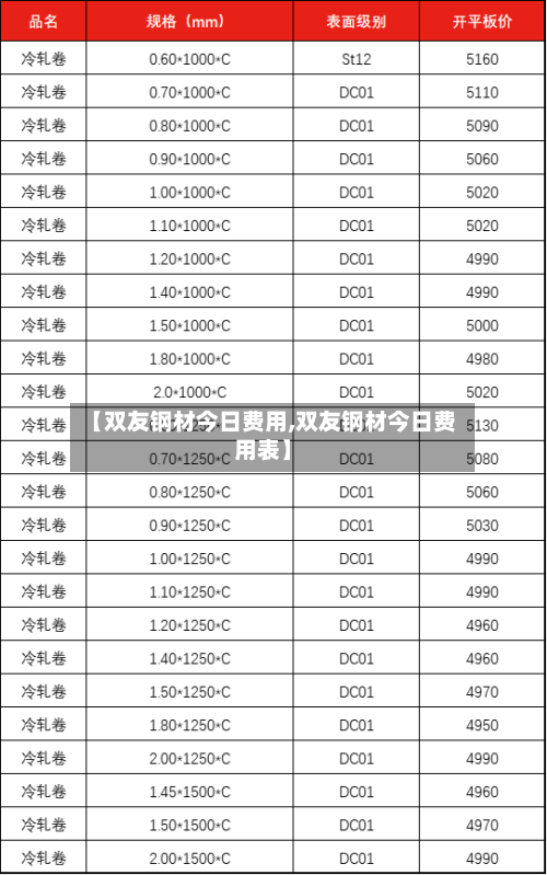 【双友钢材今日费用,双友钢材今日费用表】-第2张图片