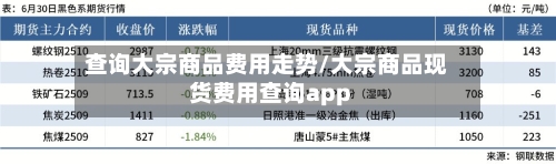 查询大宗商品费用走势/大宗商品现货费用查询app-第2张图片