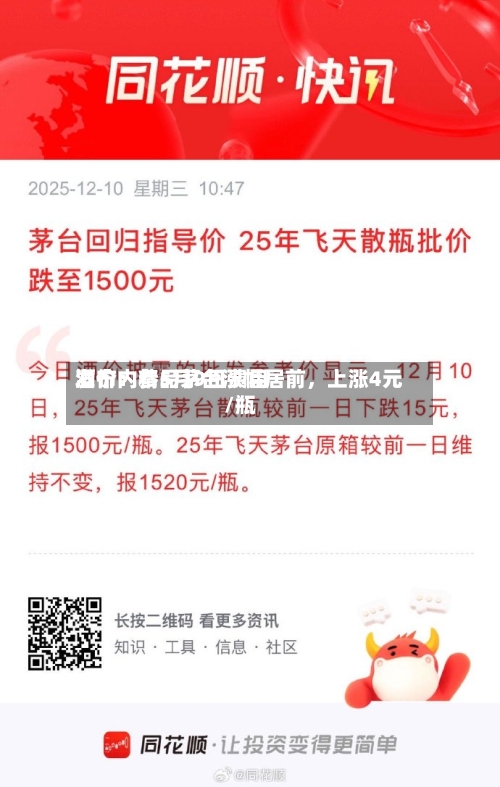 酒价内参5月9日费用发布：精品茅台涨幅居前，上涨4元/瓶-第3张图片