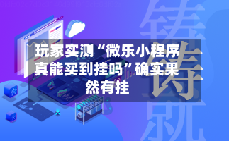 玩家实测“微乐小程序真能买到挂吗”确实果然有挂