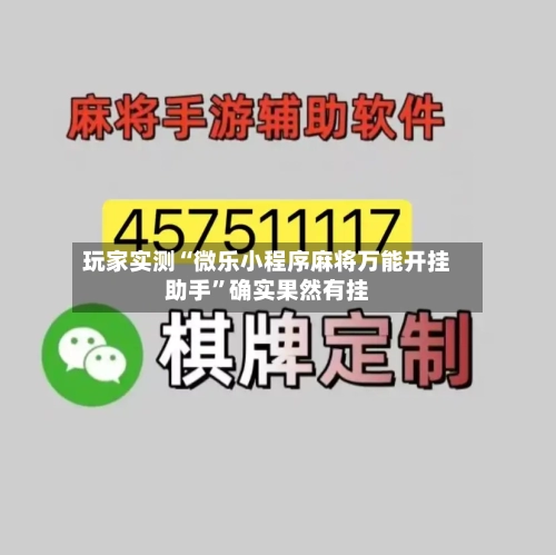 玩家实测“微乐小程序麻将万能开挂助手”确实果然有挂-第2张图片